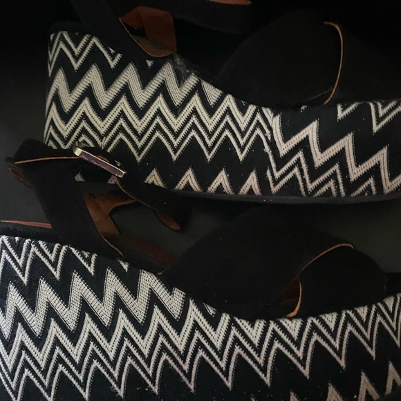 Castaner X Missoni Leather Jute Chevron Designer Platform Ankle Strap Sandals 39 - Picture 8 of 10